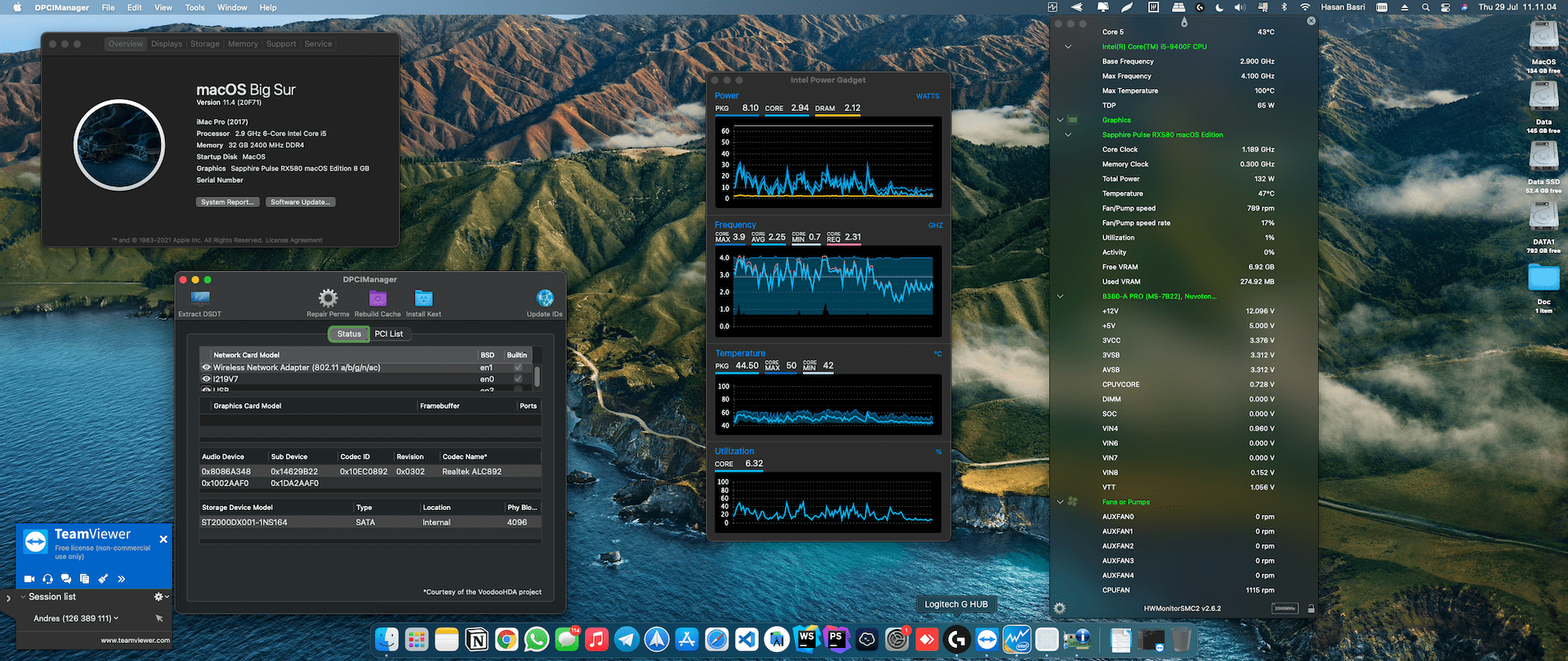Success Hackintosh macOS Big Sur 11.4 Build 20F71 in MSI B360-A Pro + Intel Core i5 9400F + Sapphire Pulse RX 580